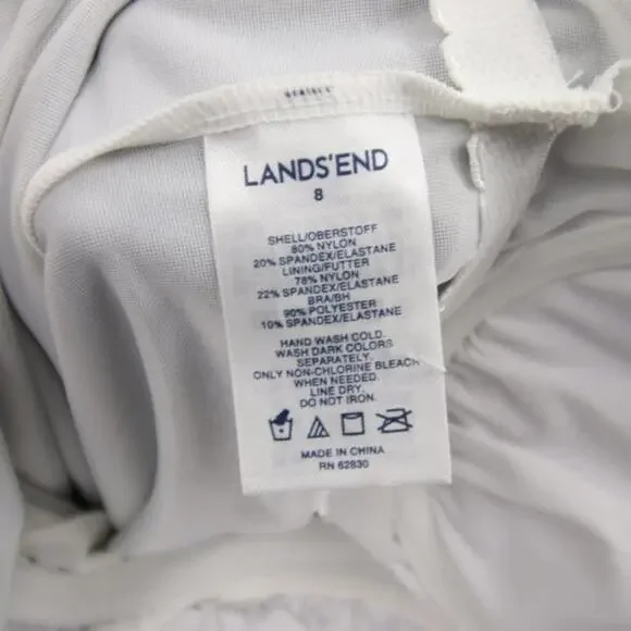 NWOT Lands End Navy Blue White Pattern Swim Tankini Top Underwire Size 8 - Picture 7 of 8